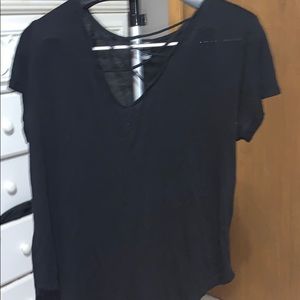 Black Crossed neckline shirt